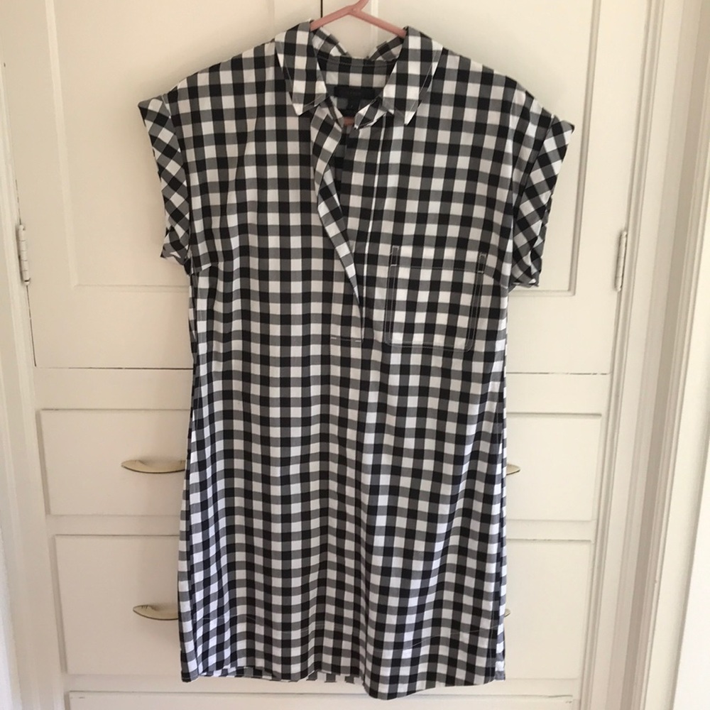 J Crew Classic Gingham Shirt Dress